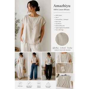 Amazhiyu Linen Blouse